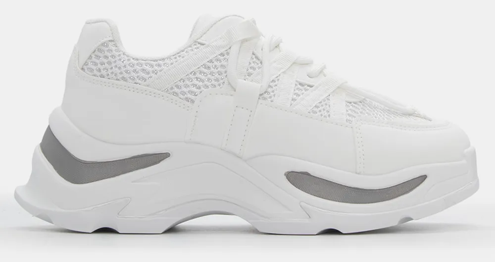 Sneakers Chunky σε Συνδυασμό Χρωμάτων - Λευκό