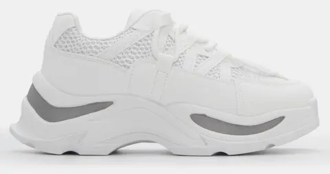 Sneakers Chunky σε Συνδυασμό Χρωμάτων - Λευκό