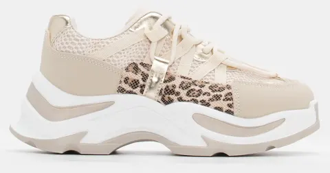 Sneakers Chunky σε Συνδυασμό Χρωμάτων - Μπεζ