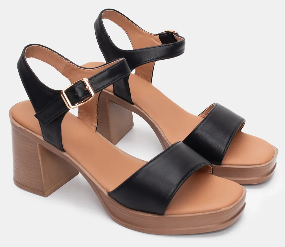 Πλατφόρμες με Φάσα & Μπαρέτα - Μαύρο