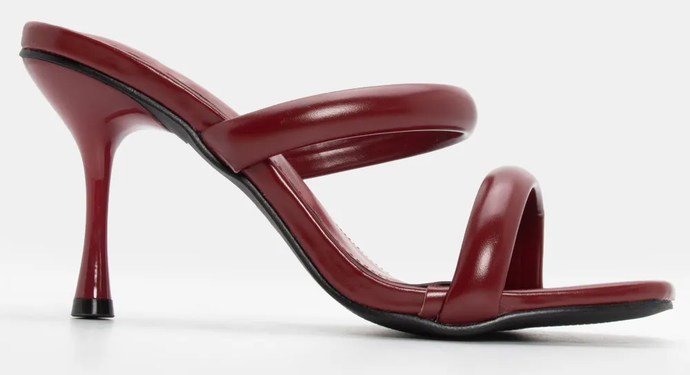 Mules με Διπλά Λουράκια - Μπορντό