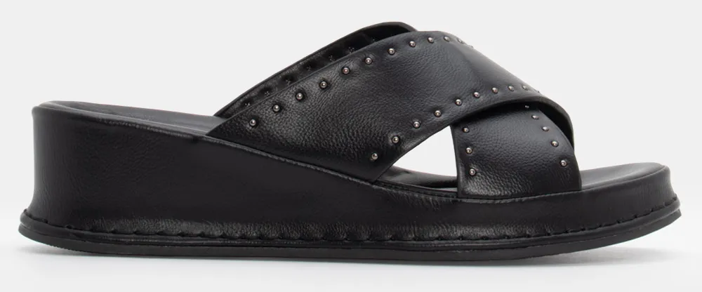 Πλατφόρμες με Χιαστί Λουράκια & Τρούκς - Μαύρο