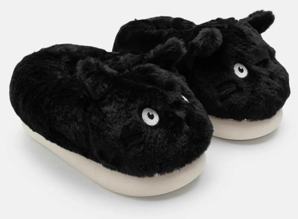 Παντόφλες Δίσολες με Εσωτερική Επένδυση Γούνας - Μαύρο