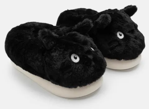 Παντόφλες Δίσολες με Εσωτερική Επένδυση Γούνας - Μαύρο