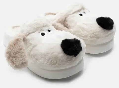Παντόφλες με Σχέδιο Σκυλό - Λευκό