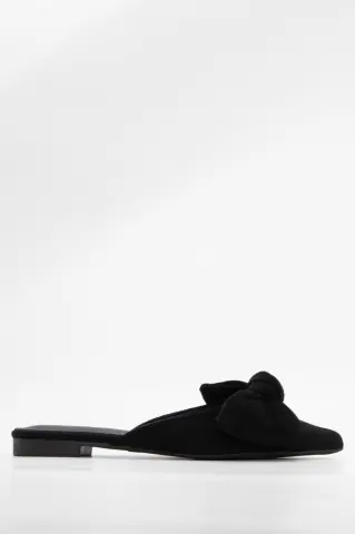 Mules Μυτερά με Φιόγκο - Μαύρο