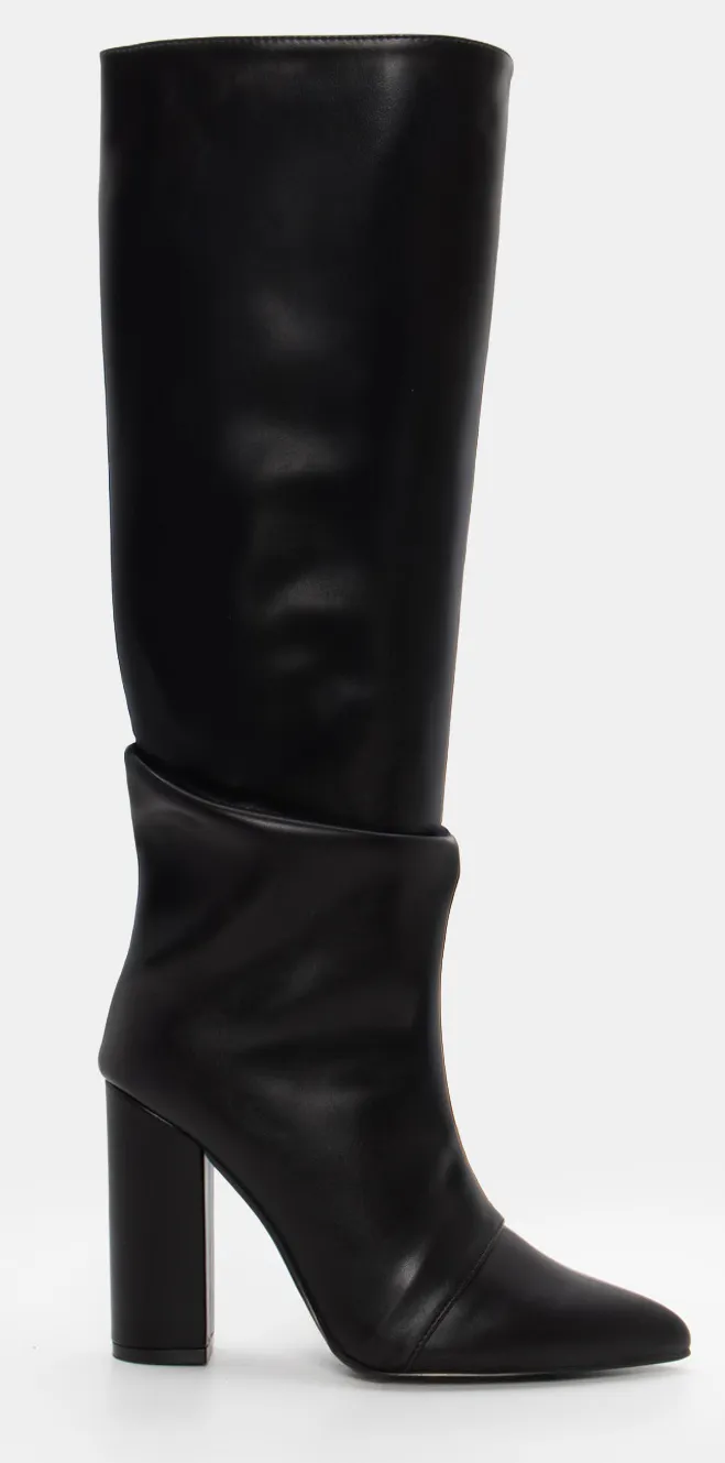 Μπότες Μυτερές Μονόχρωμες - Μαύρο