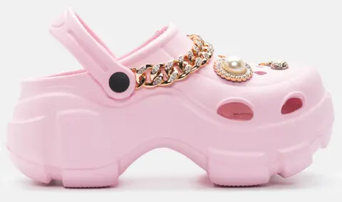 Σαμπό με Διακοσμητική Αλυσίδα και Στράς - Ροζ