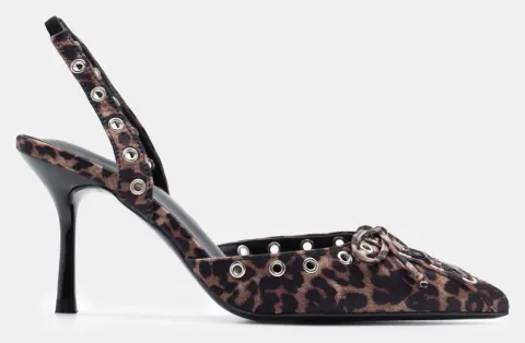 Γόβες Μυτερές με Τρούκς & Διακοσμητικό Φιόγκο - Animal Print