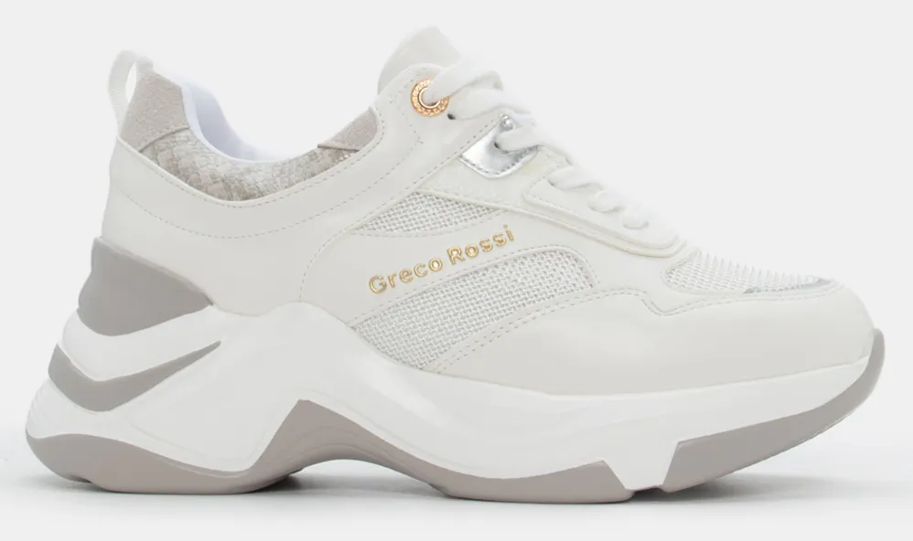 Sneakers Δίσολα με Διακοσμητικό - Λευκό