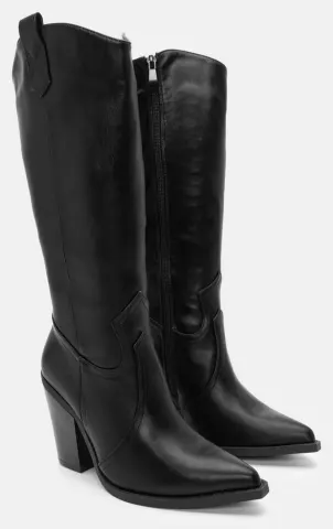 Μπότες Μυτερές Cowboy - Μαύρο-Ματ