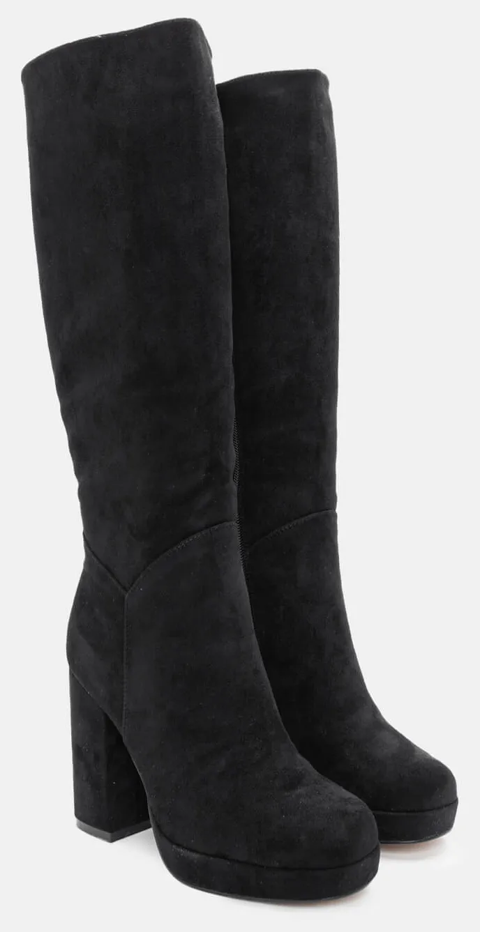 Μπότες με Φιάπα & Τακούνι - Μαύρο