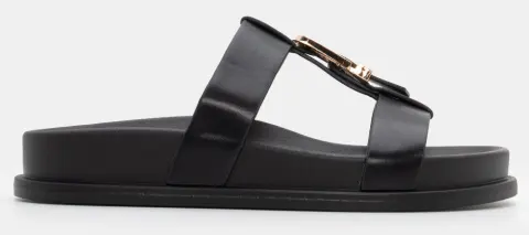 Σανδάλια Flatform με Διακοσμητικό Ζωνάκι - Μαύρο