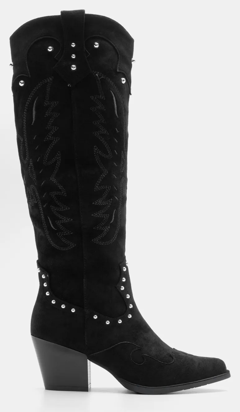 Μπότες Cowboy με Διακοσμητικά Τρούκς - Μαύρο