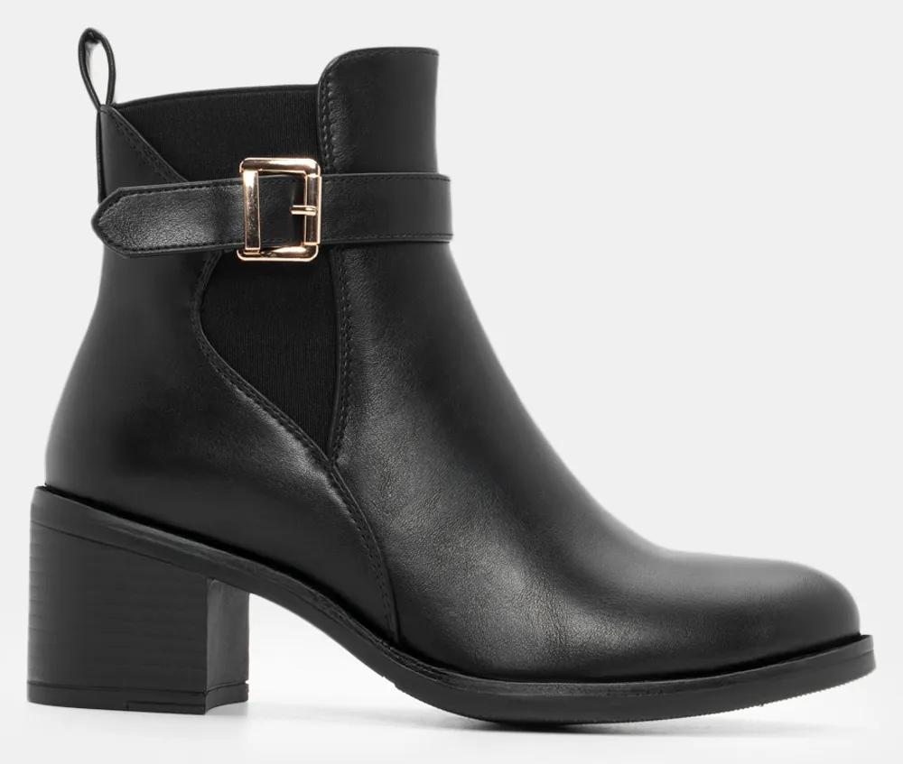 Μποτάκια με Λάστιχο & Διακοσμητικό Λουράκι - Μαύρο