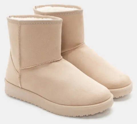 Μποτάκια με Εσωτερική Επένδυση Γούνας - Μπεζ