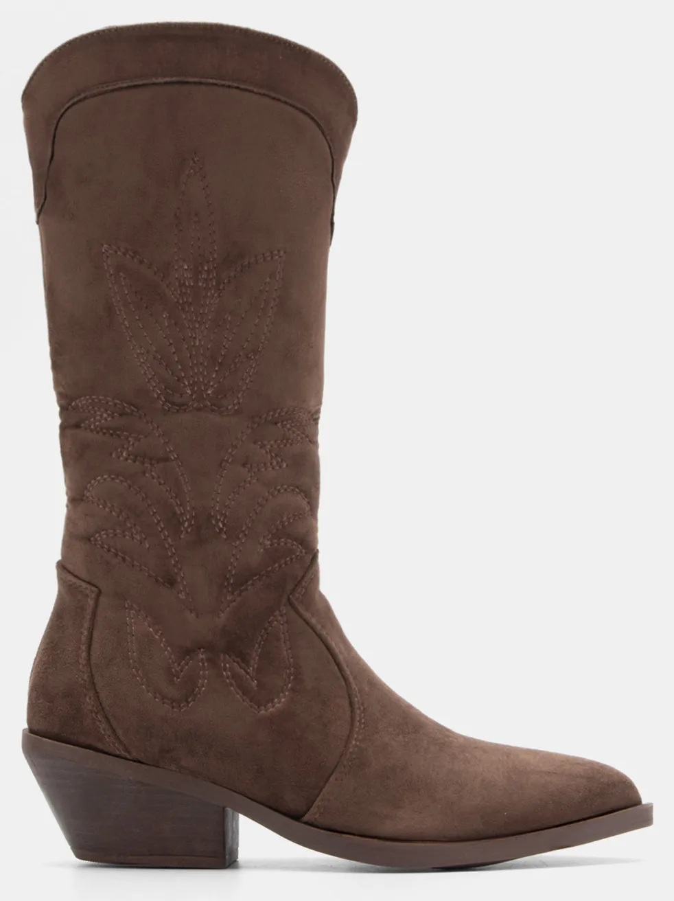 Μπότες Cowboy με Κέντημα - Καφέ