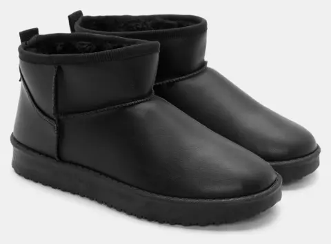 Μποτάκια με Εσωτερική Επένδυση Γούνας - Μαύρο-Ματ