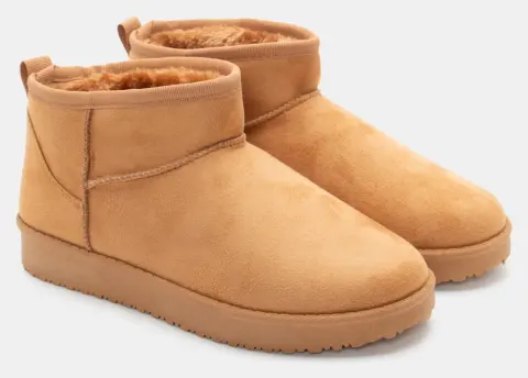 Μποτάκια με Εσωτερική Επένδυση Γούνας - Κάμελ