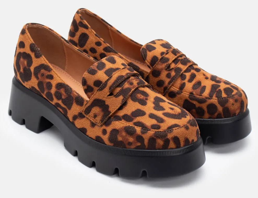 Μοκασίνια με Τρακτερωτή Σόλα - Animal Print