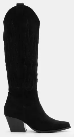 Μπότες Cowboy με Διακοσμητικές Φωτιές - Μαύρο