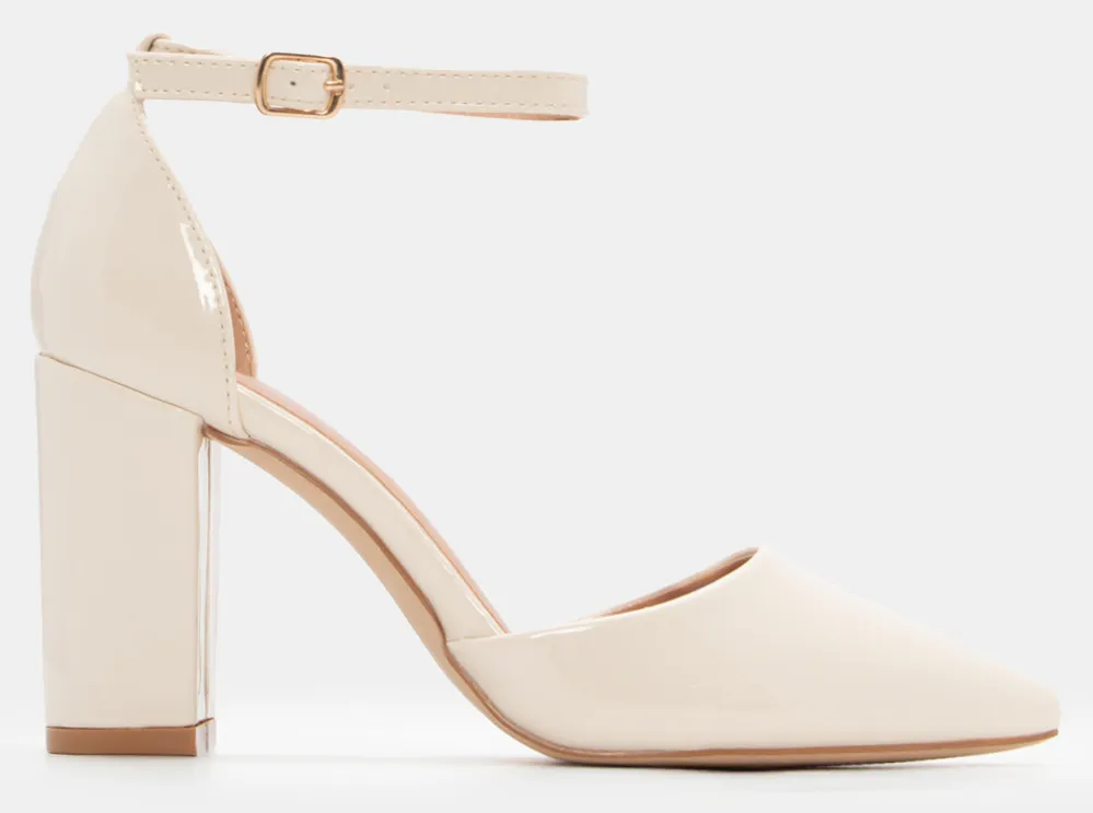 Γόβες Μυτερές με Μπαρέτα - Μπεζ