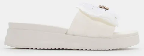 Πλατφόρμες με Διακοσμητικό Φιόγκο & Strass - Λευκό