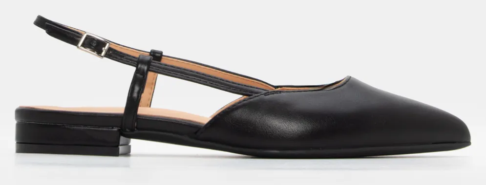 Γοβάκια Slingback Μυτερά - Μαύρο