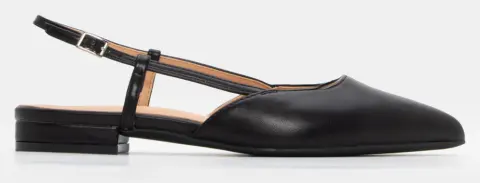 Γοβάκια Slingback Μυτερά - Μαύρο