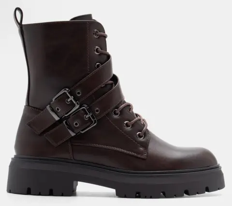 Αρβυλάκια με Διπλά Λουράκια & Τρακτερωτή Σόλα - Καφέ Σκούρο