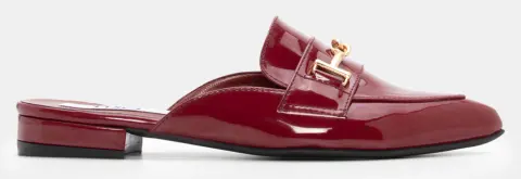 LUIGI DESIGN - Mules Loafers με Διακοσμητική Αγκράφα - Μπορντό-Λουστρίνι