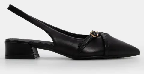 Γόβες με Χιαστί Λουράκια - Μαύρο