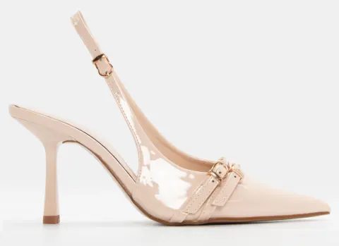 Γόβες Μυτερές με Διακοσμητικά Λουράκια - Μπεζ