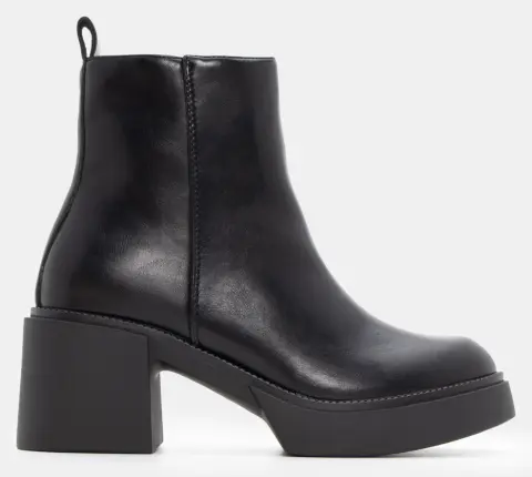 Μποτάκια Αστραγάλου με Ραφές - Μαύρο