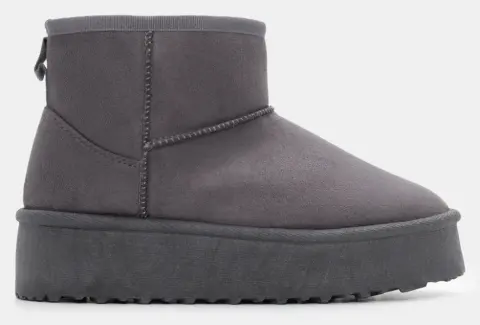 Μποτάκια Δίσολα με Εσωτερική Επένδυση Γούνας - Ανθρακί