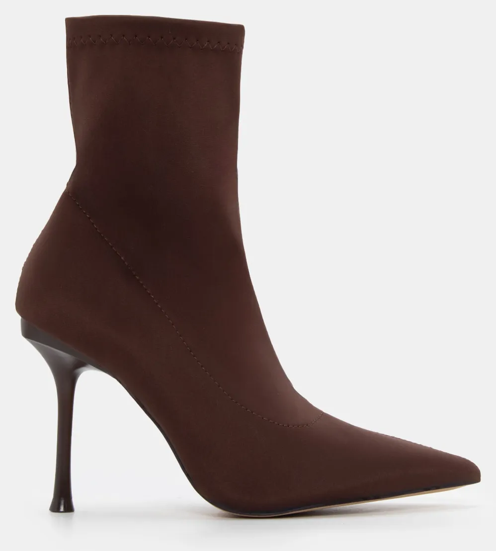 Μποτάκια Κάλτσα Μυτερά - Καφέ