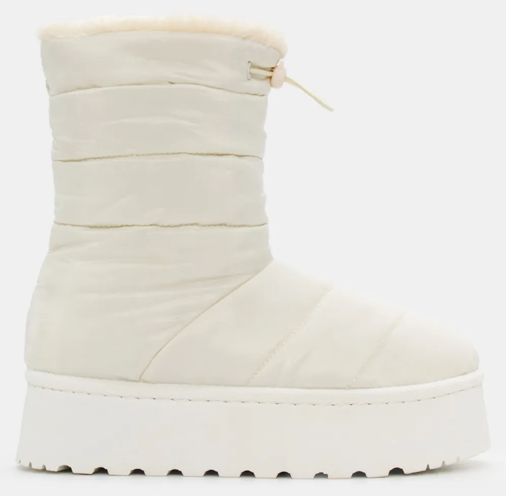 Μποτάκια Δίσολα Χιονιού με Επένδυση Γούνας - Μπεζ