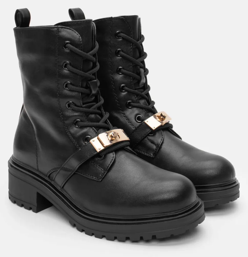 Αρβυλάκια Δίσολα με Διακοσμητικό Λουράκι - Μαύρο