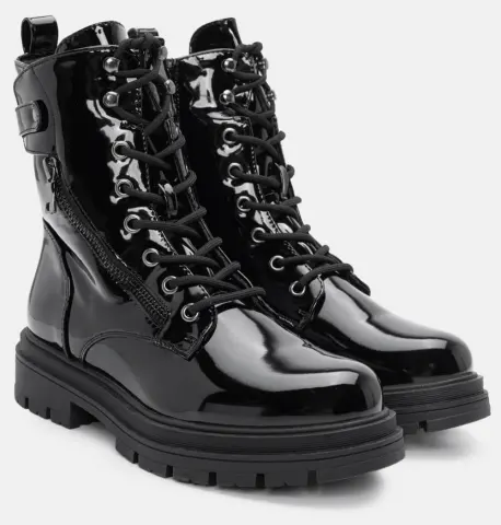 Αρβυλάκια με Διακοσμητικό Φερμουάρ & Λουράκι - Μαύρο-Λουστρίνι