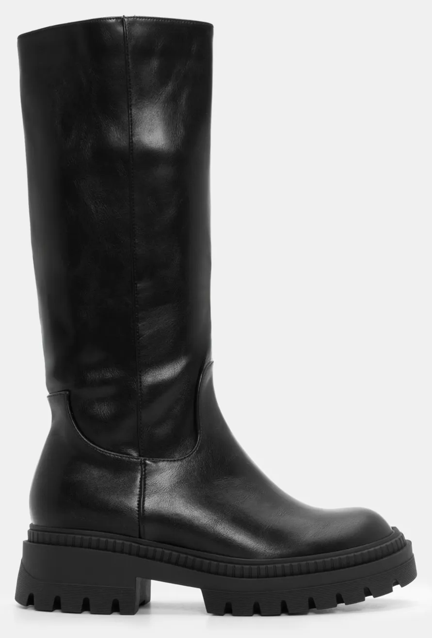 Μπότες με Τρακτερωτή Σόλα - Μαύρο