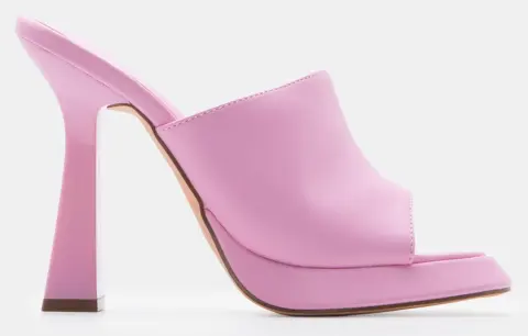 Mules με Φάσα & Τακούνι - Ροζ