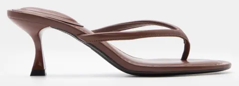 Mules Kitten Heels - Καφέ Σκούρο