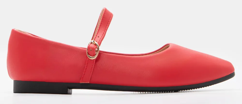 Γοβάκια με Λουράκι & Τόκα - Κόκκινο