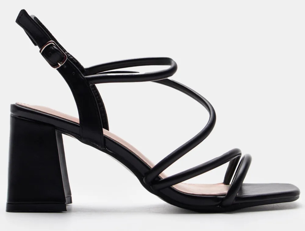 Πέδιλα με Πολλαπλά Λουράκια - Μαύρο