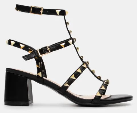 Πέδιλα με Πολλαπλά Λουράκια & Τρούκς - Μαύρο