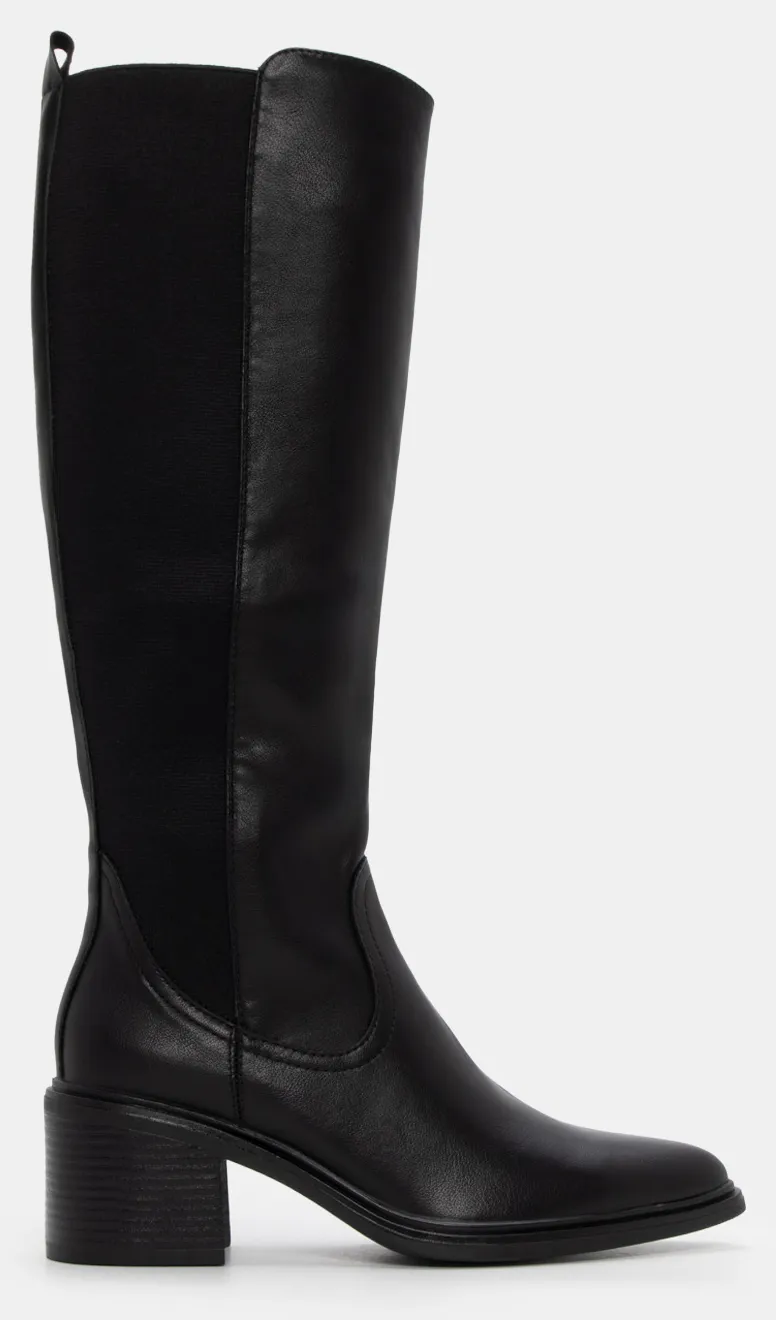 Μπότες Μυτερές με Λάστιχο - Μαύρο