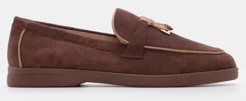 Μοκασίνια με Διακοσμητικό - Καφέ Σκούρο