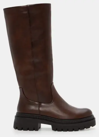 Μπότες με Τρακτερωτή Σόλα - Καφέ Σκούρο