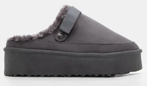 Clogs Σαμπό με Εσωτερική Επένδυση Γούνας - Ανθρακί