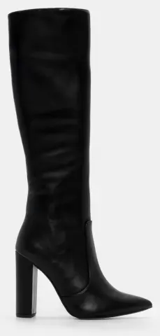 Μπότες Μυτερές με Τακούνι - Μαύρο